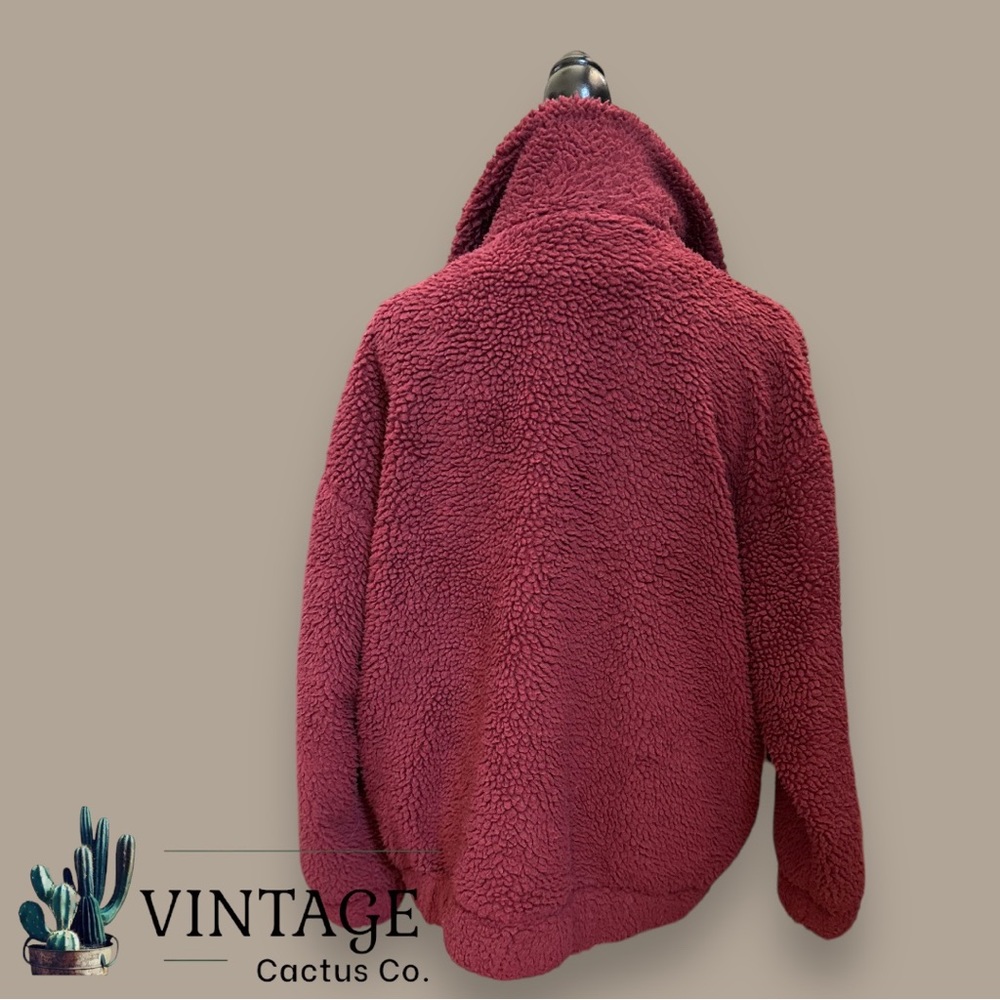 I.AM.GIA | Pixie Pile Fleece Teddy Coat- Brick Red/Burgundy EXCELLENT CONDITION - Picture 6 of 8